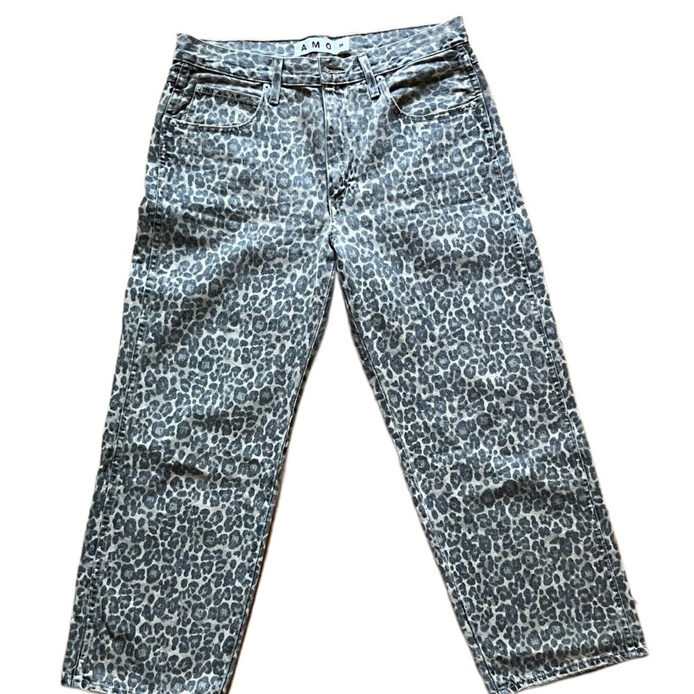 AMO Leopard Skin Cropped Jeans
